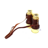 Nautical Brass Leather Hand Held Binoculars 6 Inch Telescope Decor BP05